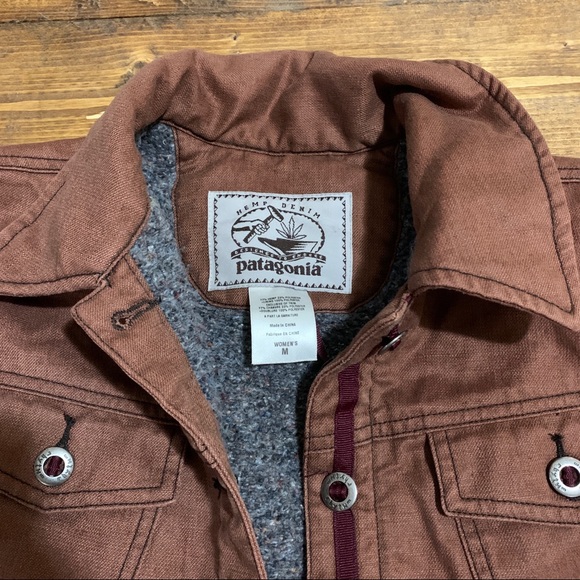 Rare 🤩 Patagonia Hemp Denim Rhythm Jacket Brown - Picture 3 of 8